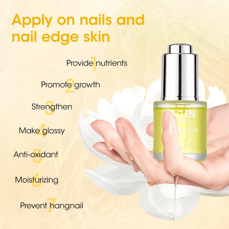 GELLEN Nail Growth Oil, Nail Cuticle Oil for Growth and Strength, Vitamin E Natural Keratin Cuticle Nails Treatment for Hydrating, Nourishing, Strengthening, Repairing, 0.68 Oz - Image 3